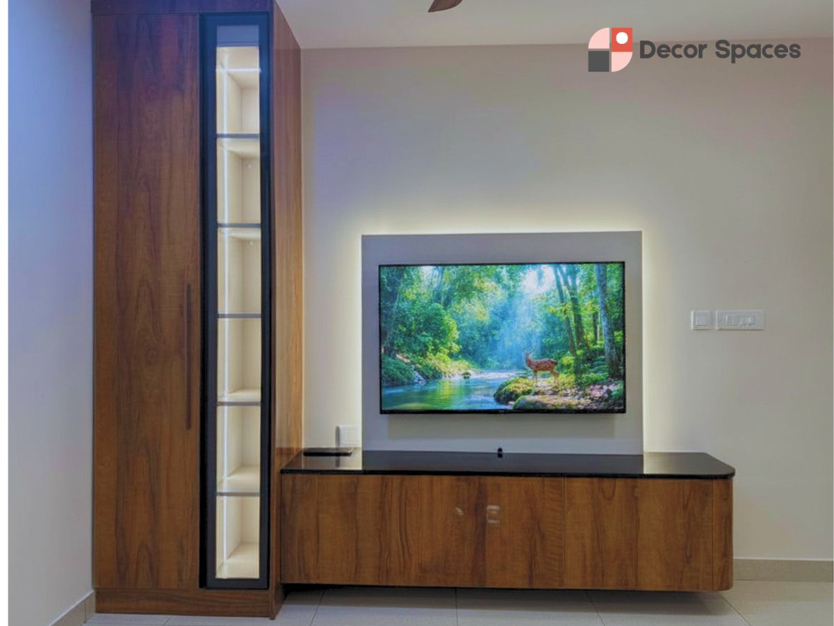 tv unit interior design in Chennai by Decor Spaces
