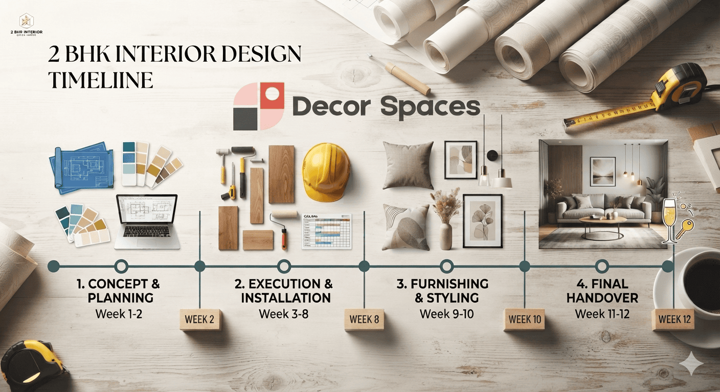 2 BHK interior design timeline