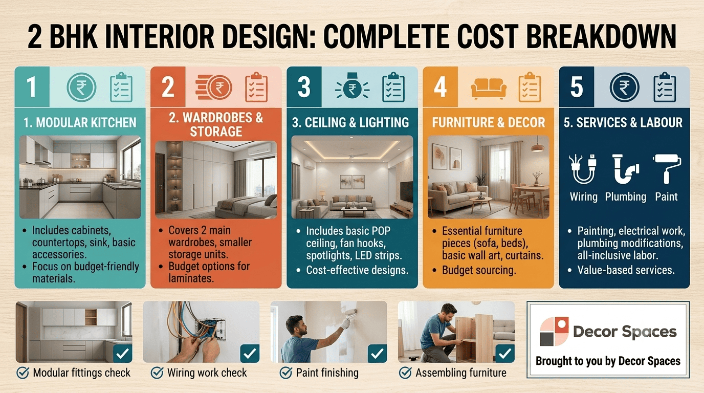 2 BHK interior design cost breakdown
