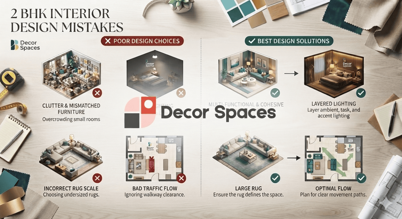 2 BHK interior design mistakes