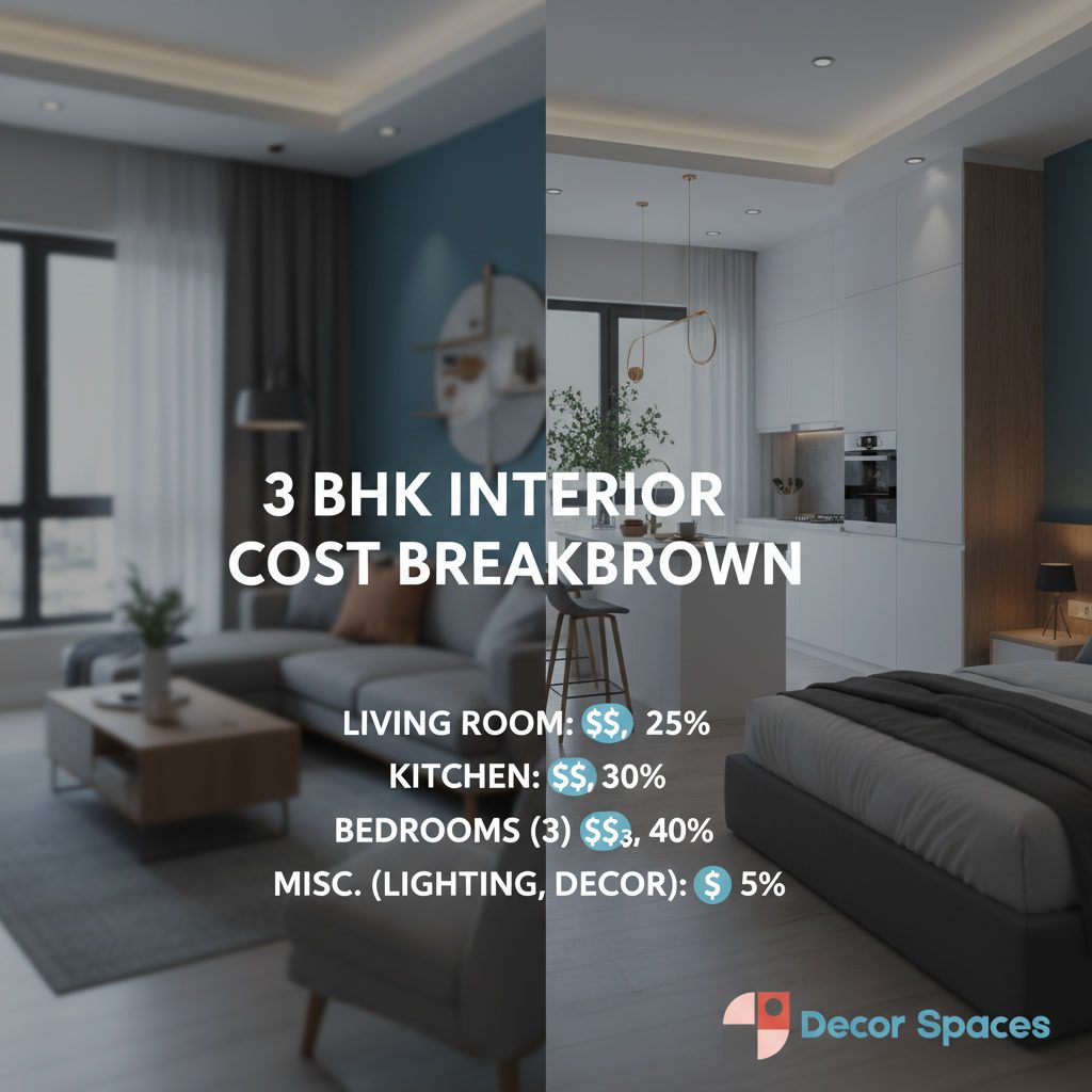 3 BHK interior cost breakdown