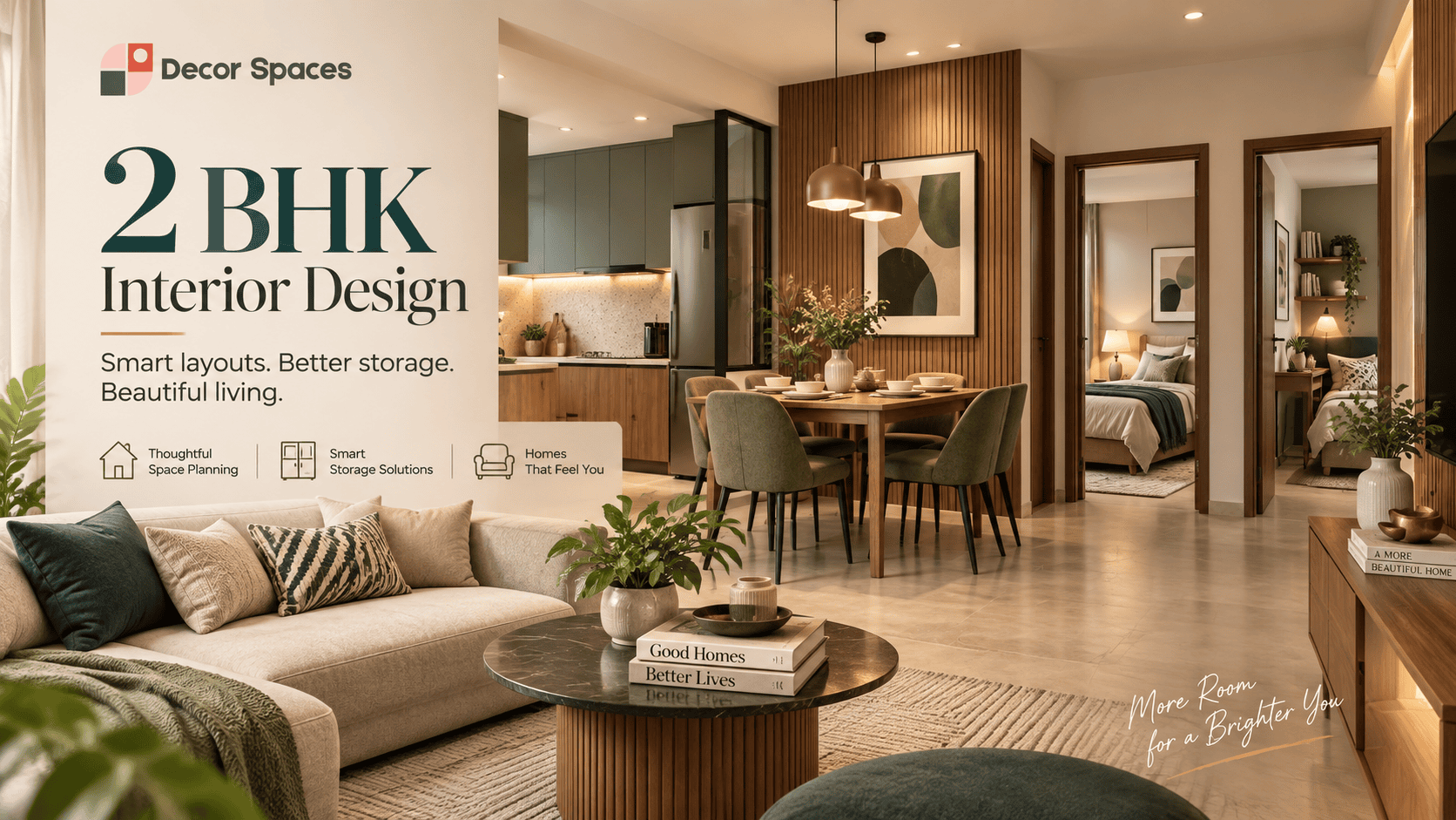 2 BHK interior design by Decor Spaces