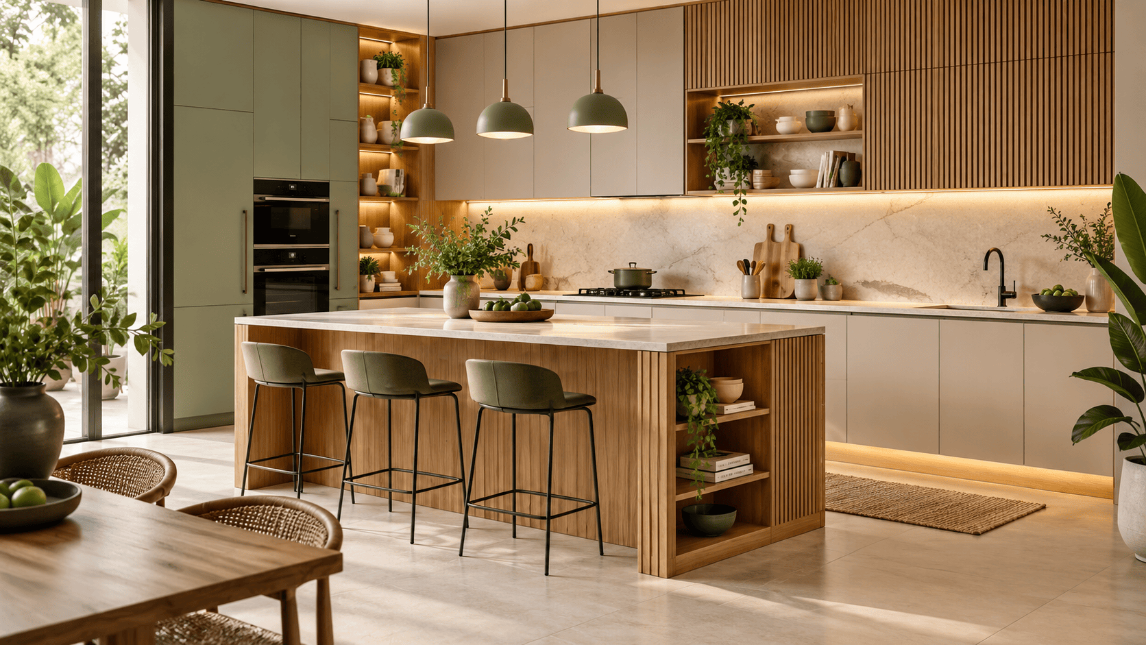 kitchen interior design ideas with smart storage and modern finishes