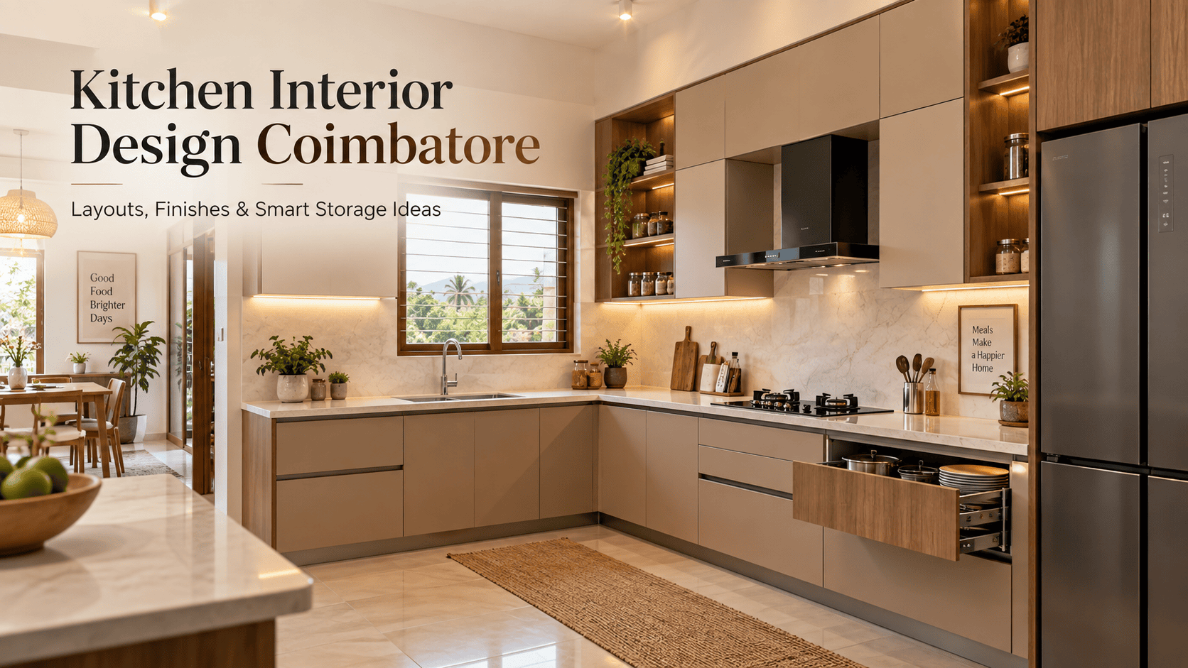 Interior designers in Coimbatore modular kitchen design and storage planning