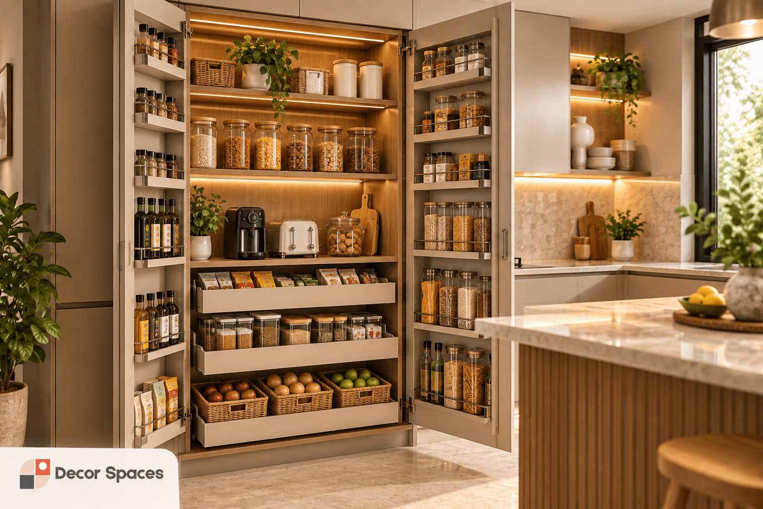 Modular kitchen in Chennai pantry and tall unit material planning