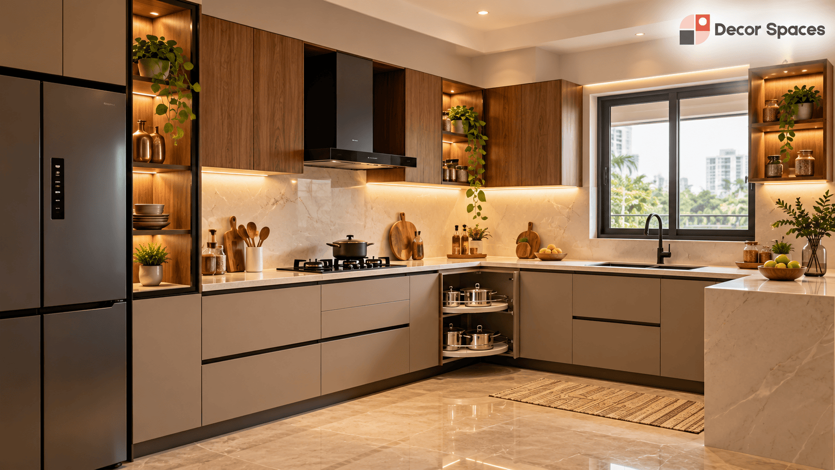 Modular kitchen in Chennai L shaped kitchen layout