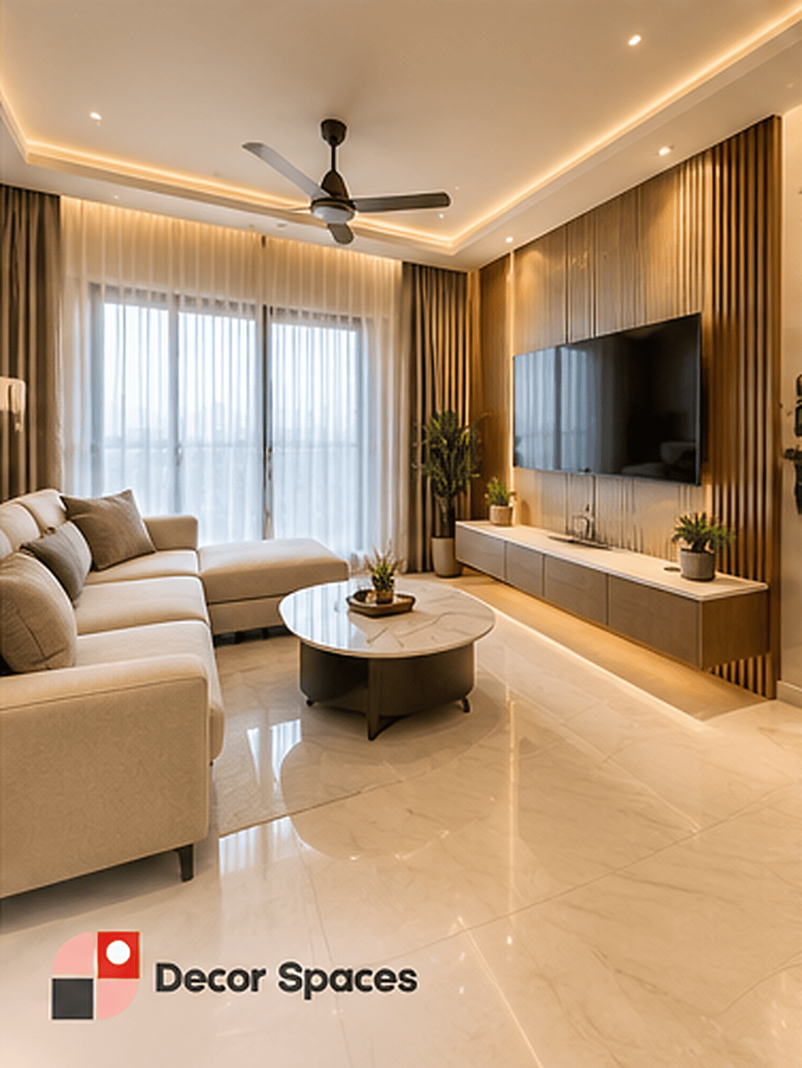 Home renovation services in Chennai – updated modern living room design concept