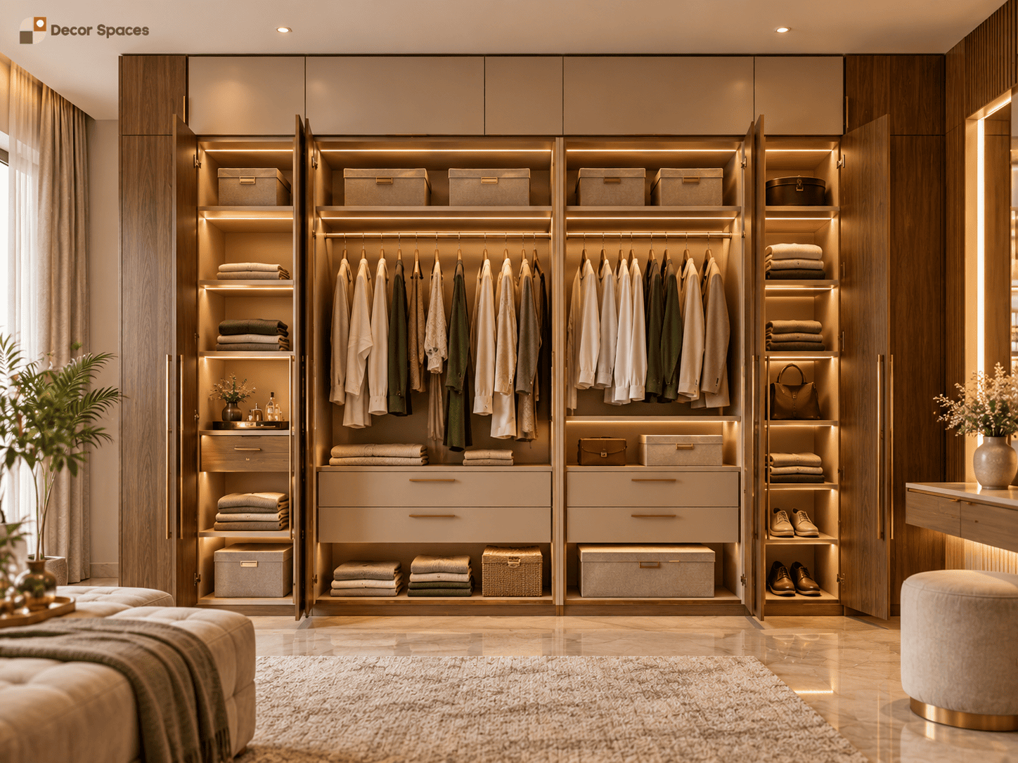 Wardrobe design in Chennai internal storage planning